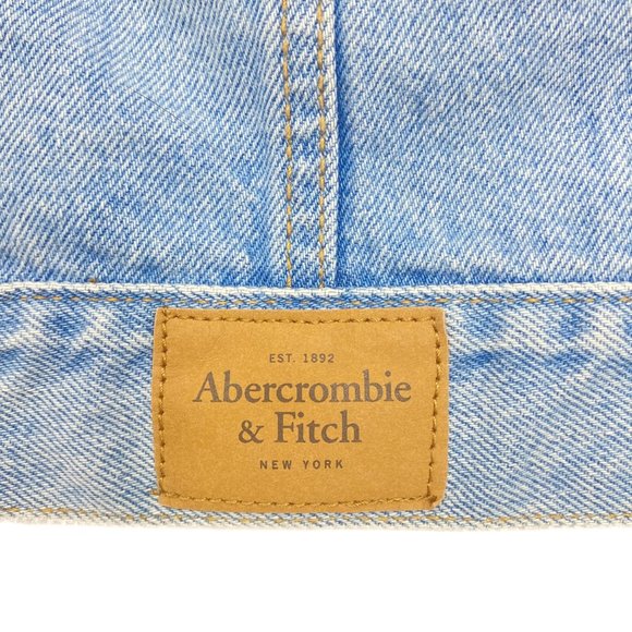ABERCROMBIE & FITCH NEW YORK Grey Hoodie Distressed Denim Jacket Size S - Picture 13 of 15